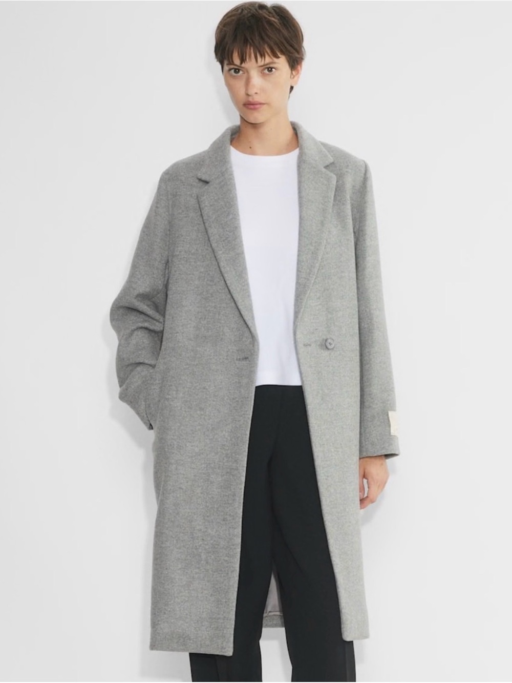 Aritzia Babaton Sz S Stedman Virgin Wool Grey Minimalist Coat